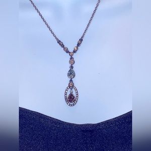 NWOT Bronze givenchy 16” necklace with multi colored warm stones. RARE